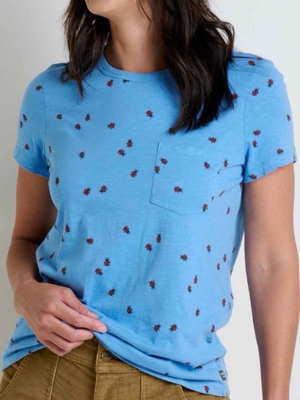 Toad & Co. Cotton Short Sleeve Ladybug Crew Neck T-Shirt XS EUC